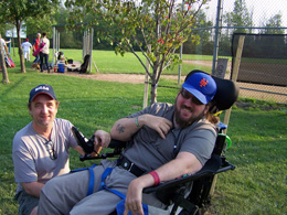 Young man in wheel chair